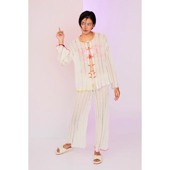 NWT YanYan Knits Honey Pant Ivory L - Picture 1 of 14